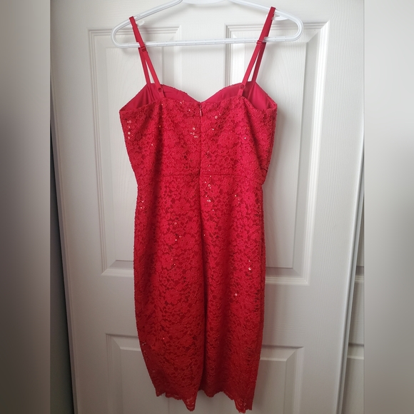 Red Sequin Bodycon Dress - Picture 4 of 5
